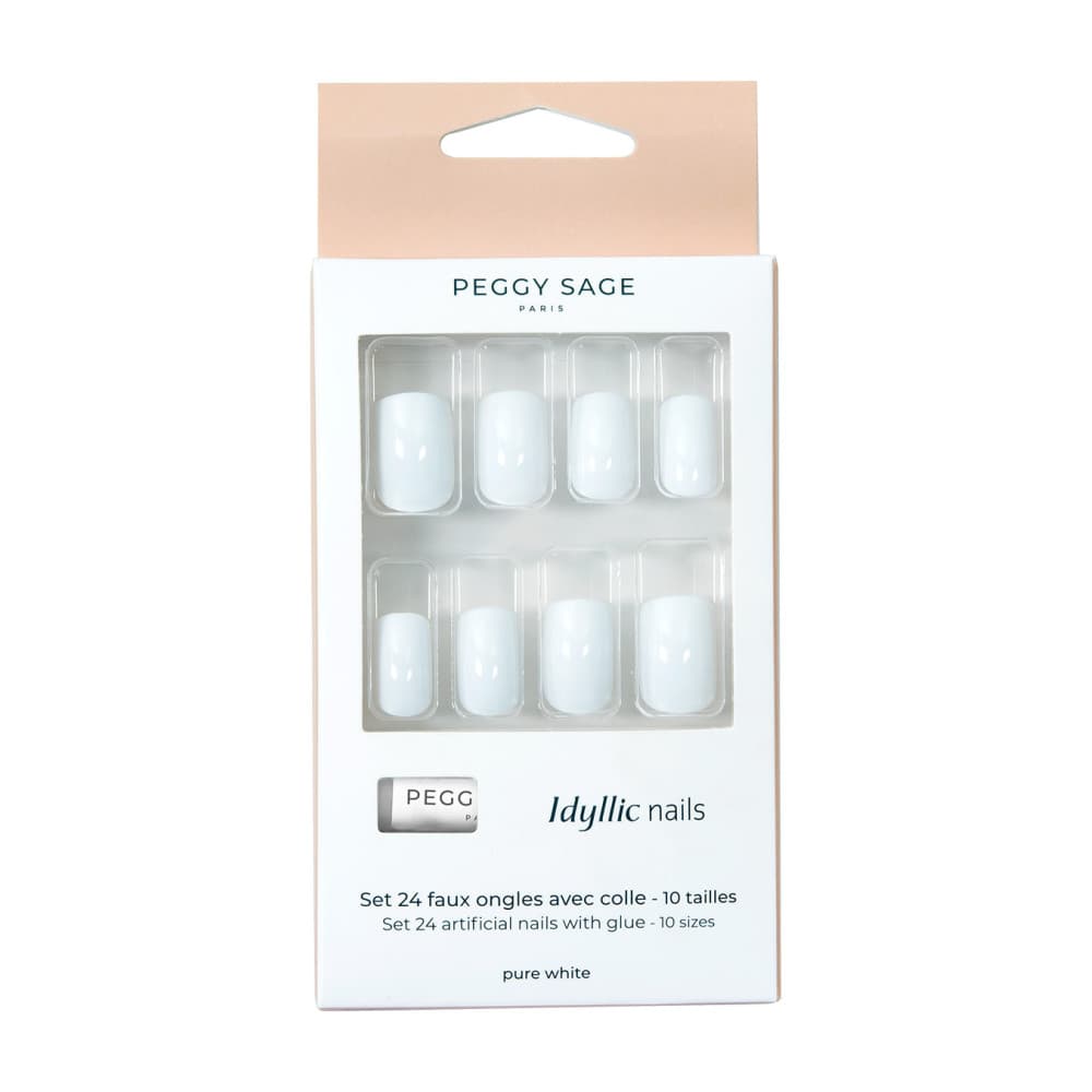 Sage, zestaw sztucznych paznokci Idyllic nails pure white
