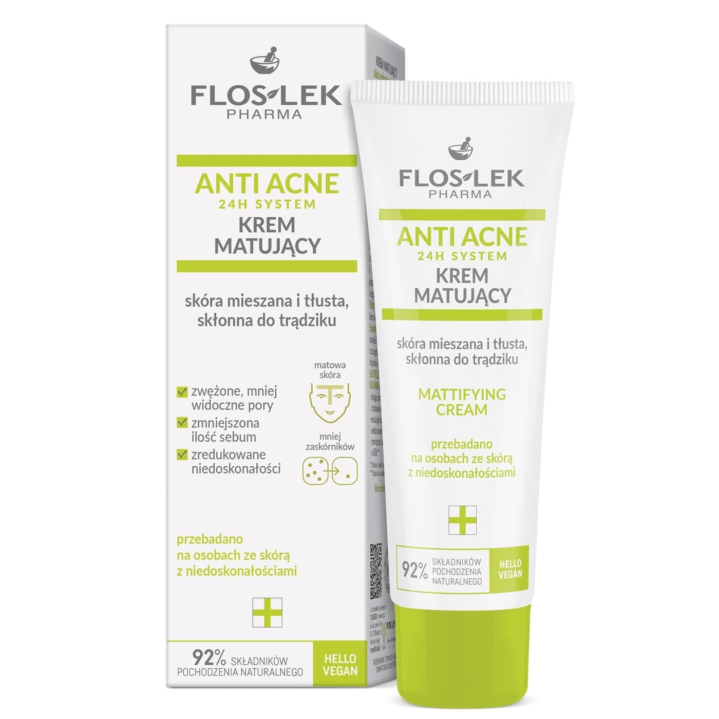Flos-Lek Anti Acne 24H System, krem matujący