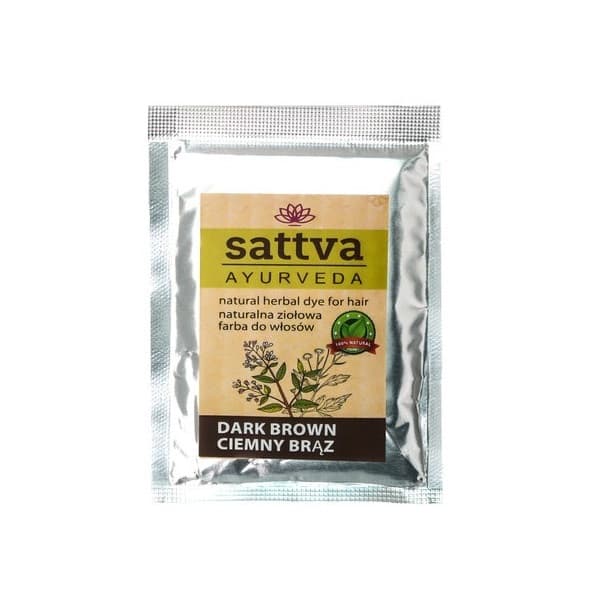 Sattva Natural Herbal Dye for Hair naturalna ziołowa farba do włosów Dark Brown