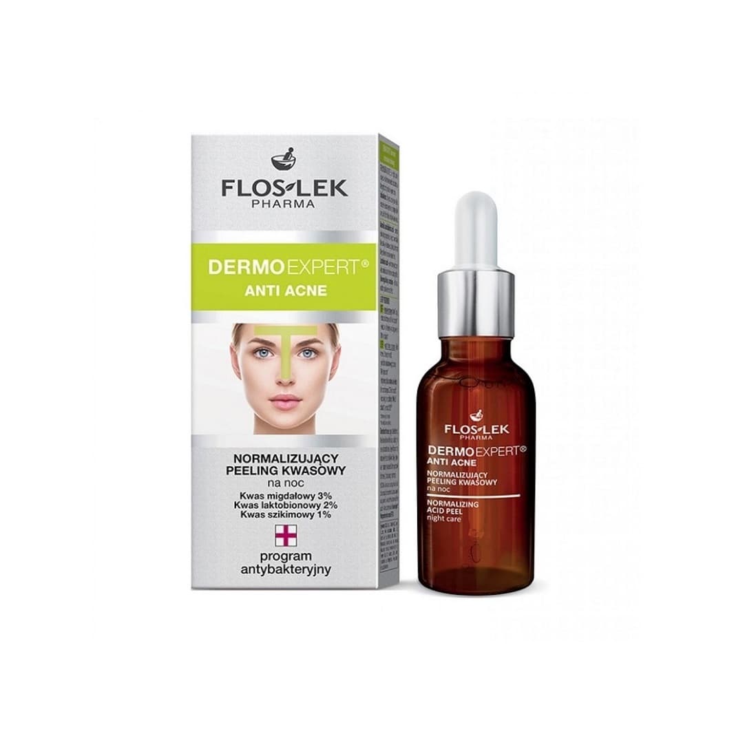 DermoExpert Anti Acne delikatne serum peelingujące na noc do normalizacji cery