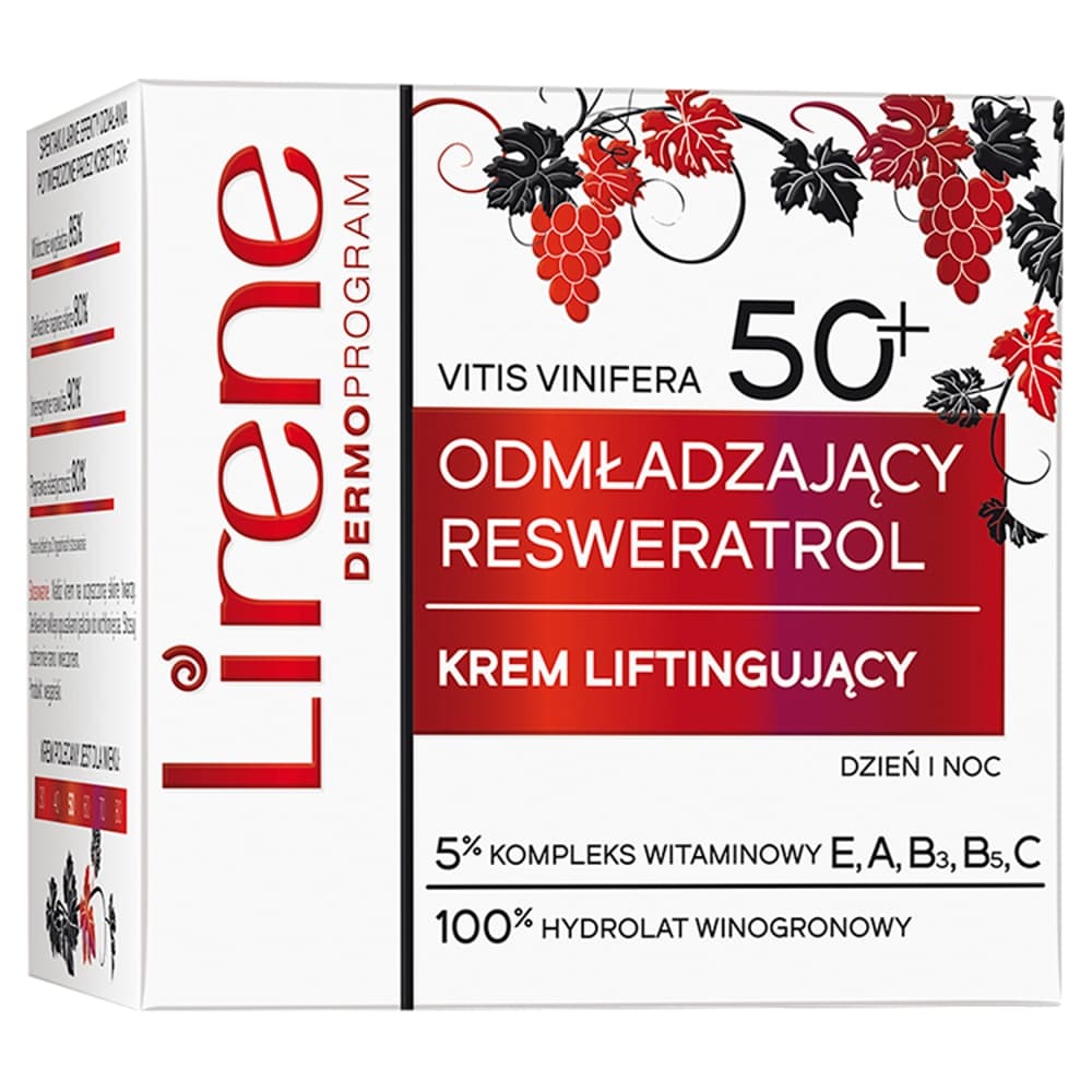 Odmładzający Resweratrol 50+ - Liftingujący krem do twarzy - Dzień/Noc -