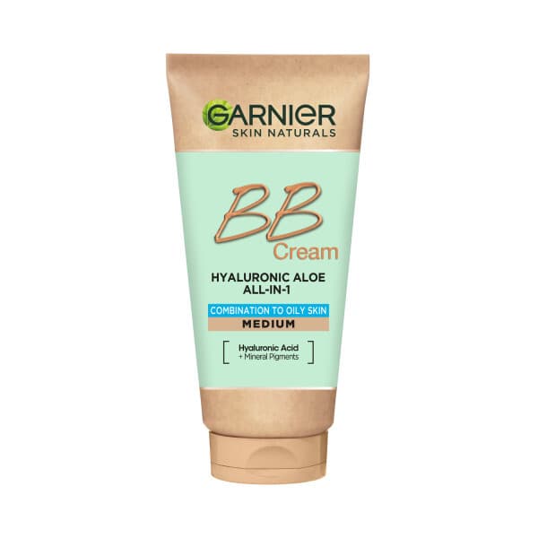 Skin Naturals Hyaluronic Aloe krem BB do twarzy, nawilżający, skóra mieszana i tłusta, All-in-1, SPF 20, Śniady