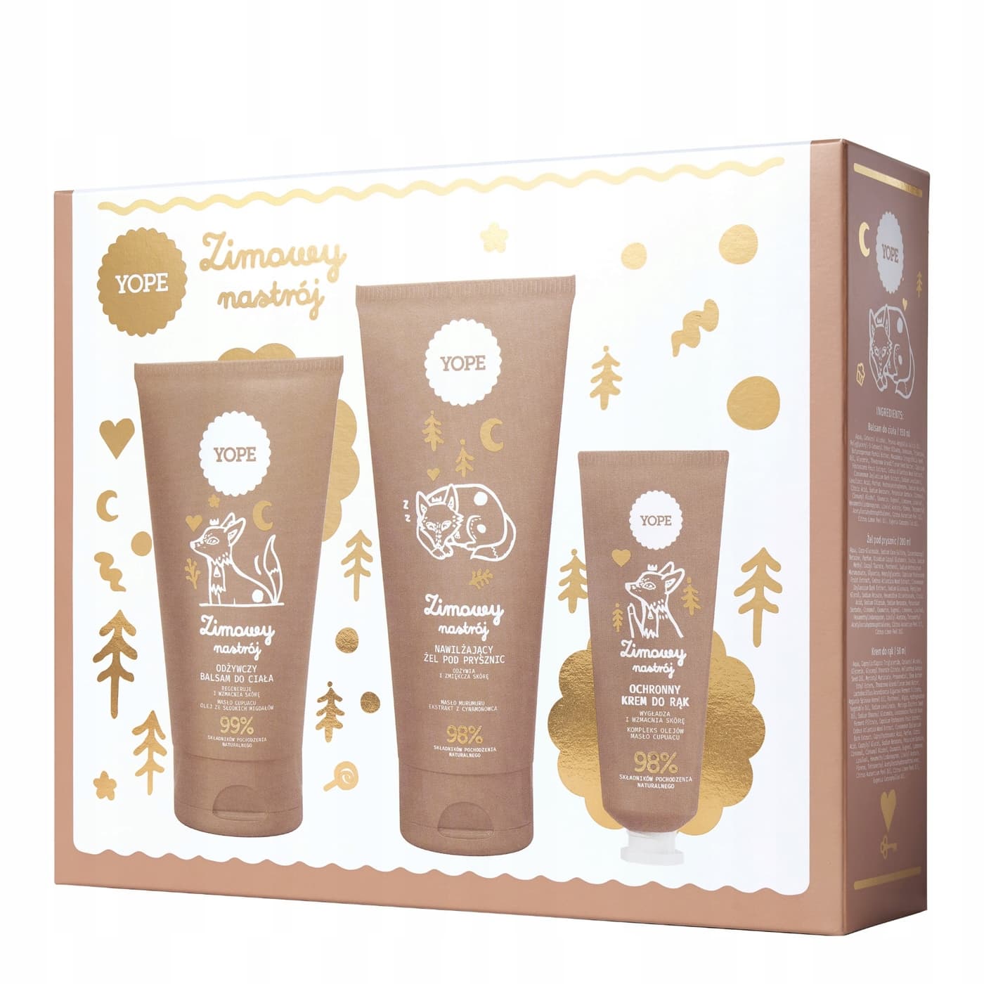 Zimowy Nastrój - Zestaw prezentowy - Ochronny krem do rąk + Balsam do ciała + Żel pod prysznic