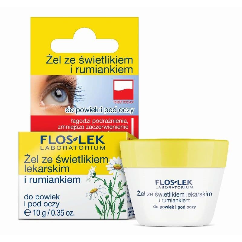 Floslek Żel do powiek i pod oczy ze ze świetlikiem lekarskim i rumiankiem