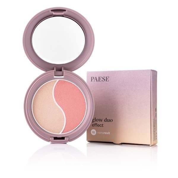 Nanorevit Glow Duo Effect puder rozświetlający i róż do policzków 100