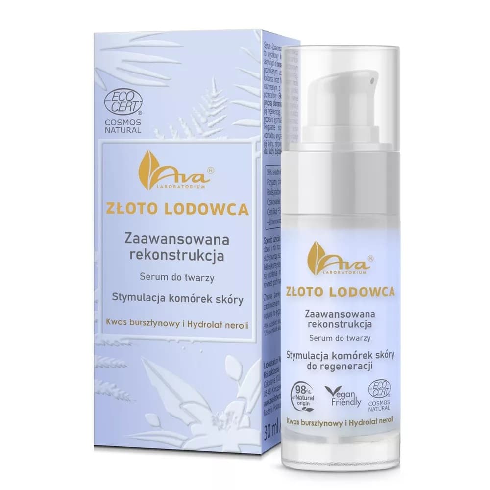 Złoto Lodowca, serum do twarzy, zaawansowana rekonstrukcja