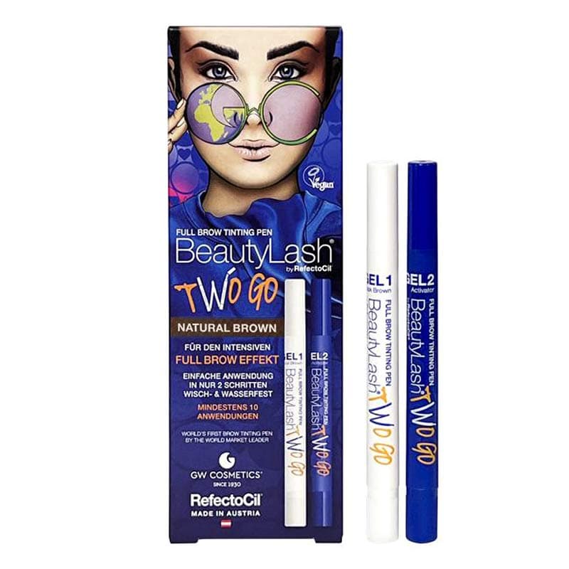Beauty Lash Two Go Natural Brown, zestaw do koloryzacji brwi w formie pisaków w odcieniu naturalnego brązu