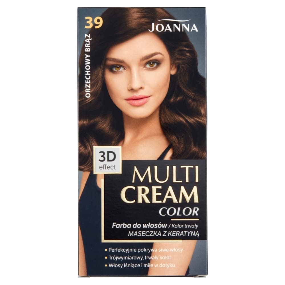 Multi Cream Color Efekt 3D Trwała Farba Do Włosów 39 Orzechowy Brąz