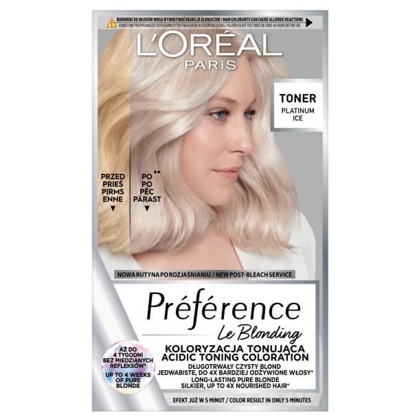 Preference Le Blonding Koloryzacja tonująca Kwasowy Toner - Platinum Ice