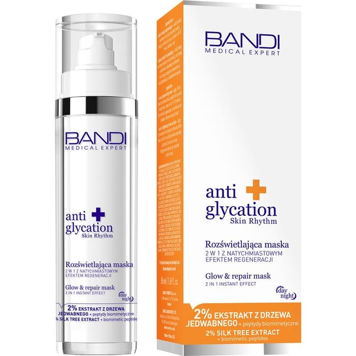 Anti Glycation + Rozświetlająca Maska 2w1 z Natychmiastowym Efektem Regeneracji