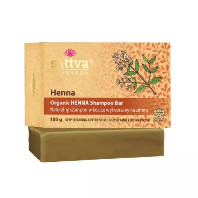 Sattva Organiczny szampon w kostce z henną do włosów