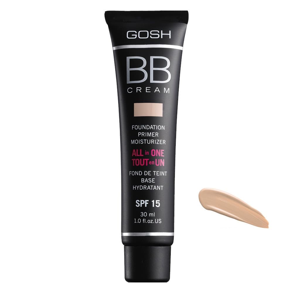 GOSH All In One BB Cream Foundation, Primer, Moisturizer Wielofunkcyjny krem BB – krem, baza, podkład 02 Beige