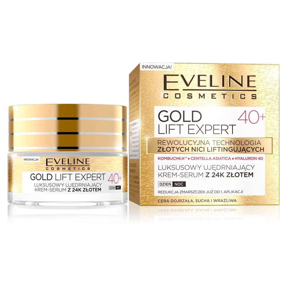 Cosmetics, Gold Lift Expert 40+, luksusowy ujędrniający krem-serum z 24k złotem dla cery dojrzałej dzień/noc