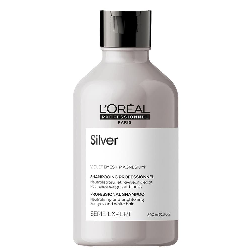 SERIE EXPERT - SILVER - PROFESSIONAL SHAMPOO - Szampon neutralizujący i rozjaśniający włosy siwe i białe -
