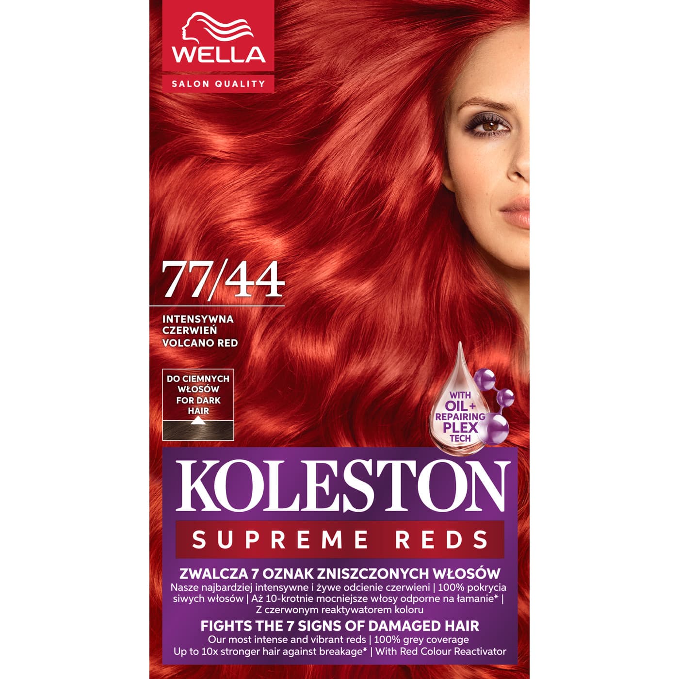 Koleston Supreme, farba do włosów, Intensywna Czerwień, 77/44