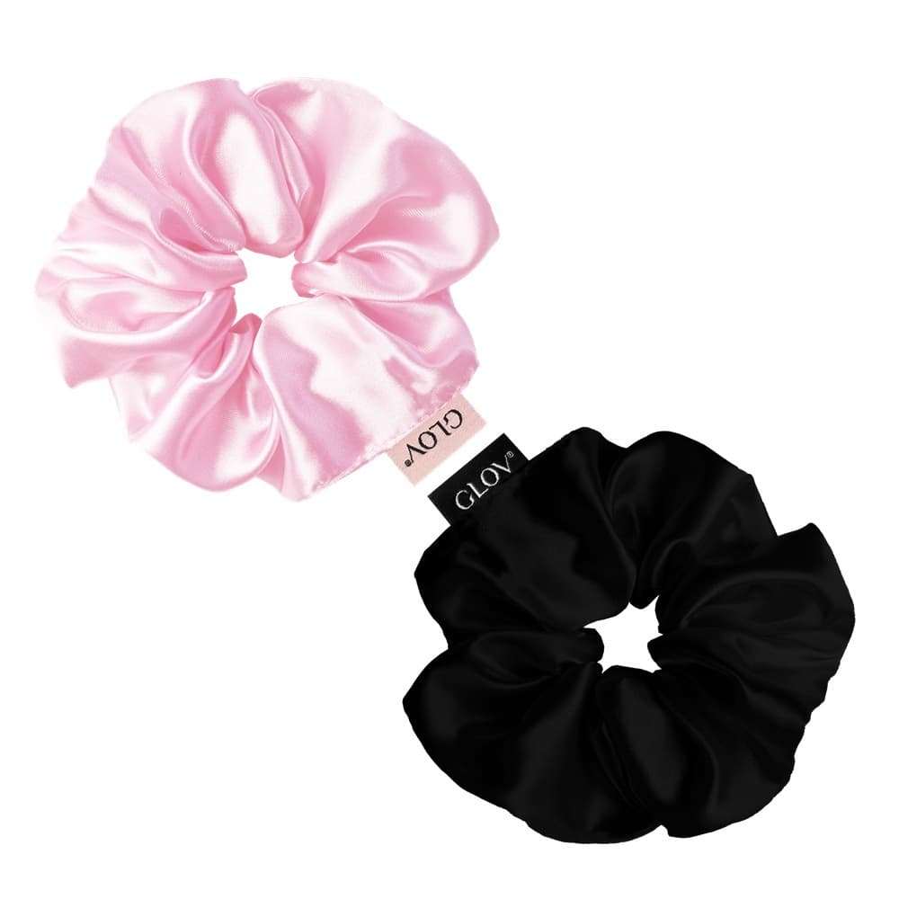 Satin Scrunchies satynowe gumki do włosów S Pink/Black