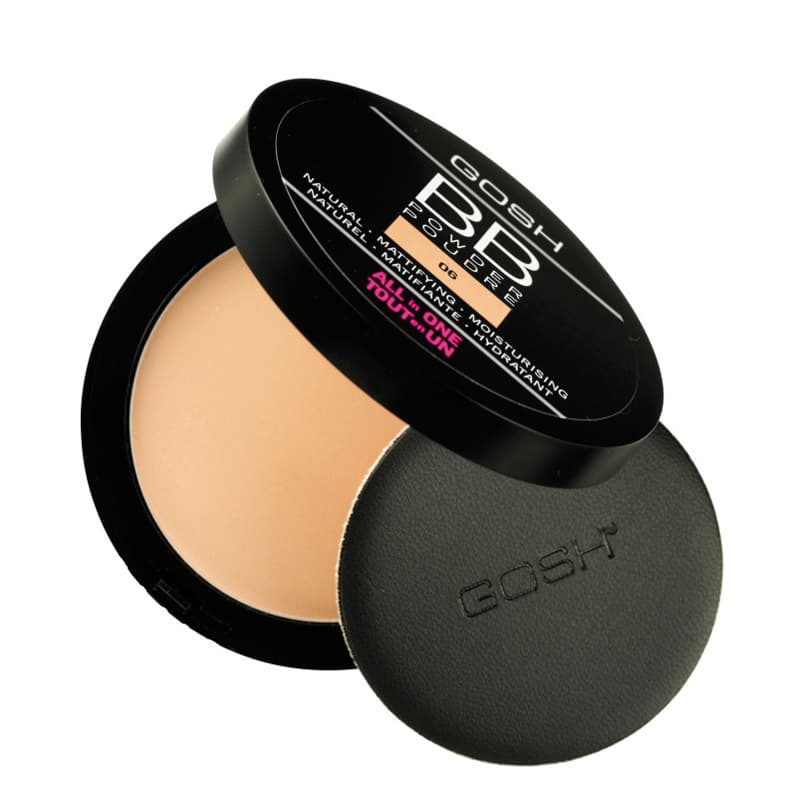 Gosh BB, prasowany puder do twarzy, matujący,, 06 Warm Beige