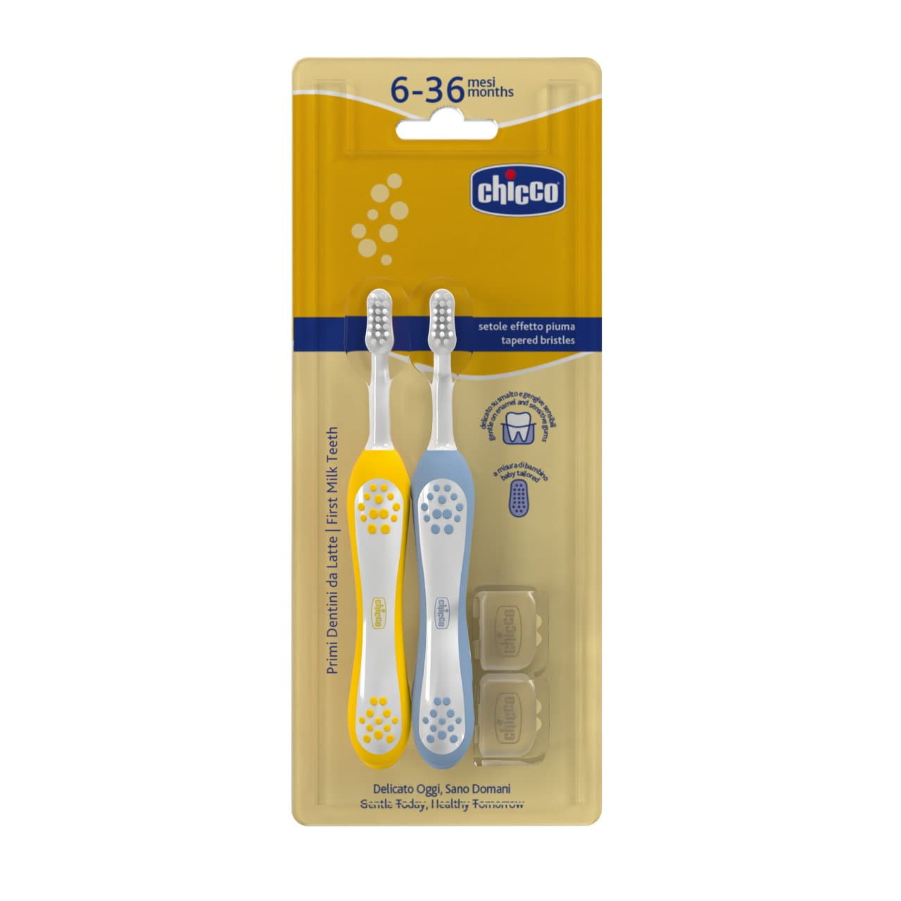 Toothbrush Set 6-36m szczoteczka do zębów dla dzieci Indigo-Mustard