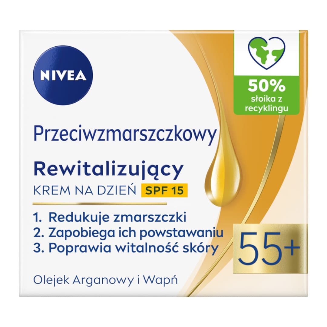 Przeciwzmarszczkowy+ Rewitalizujący SPF15 55+ krem do twarzy na dzień