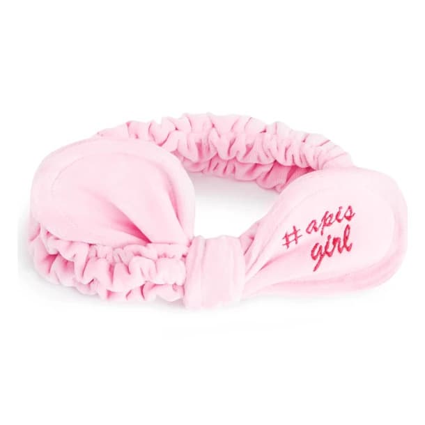 opaska kosmetyczna na gumce, baby pink #Apisfamily