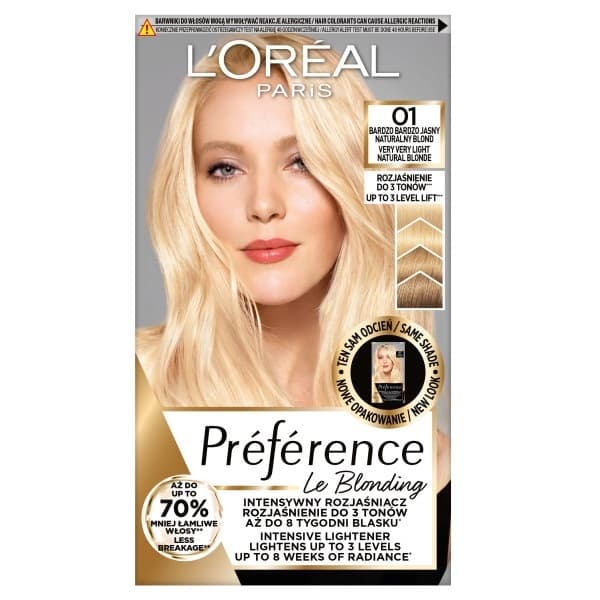 Paris Préférence Le Blonding farba do włosów do rozjaśniania włosów odcień 01 Very very light natural blonde