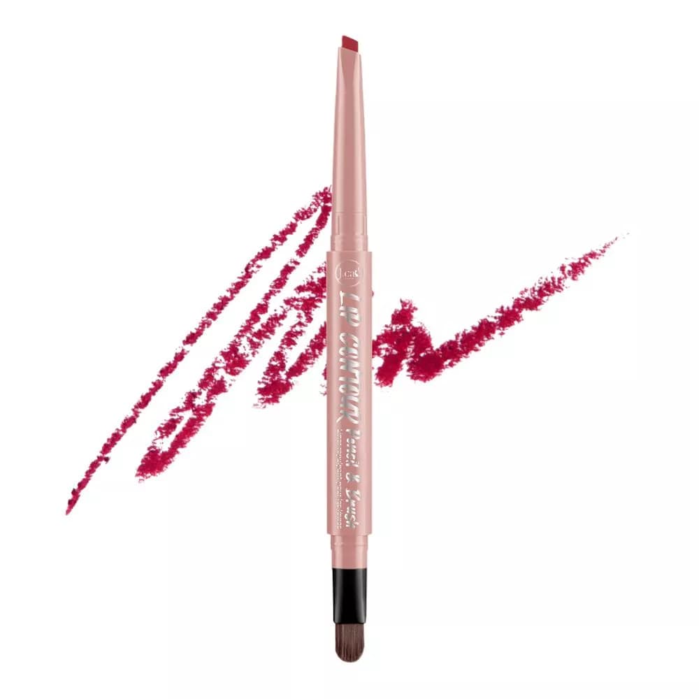 Lip Contour Pencil&Brush, automatyczna konturówka do ust z pędzelkiem, Garnet red