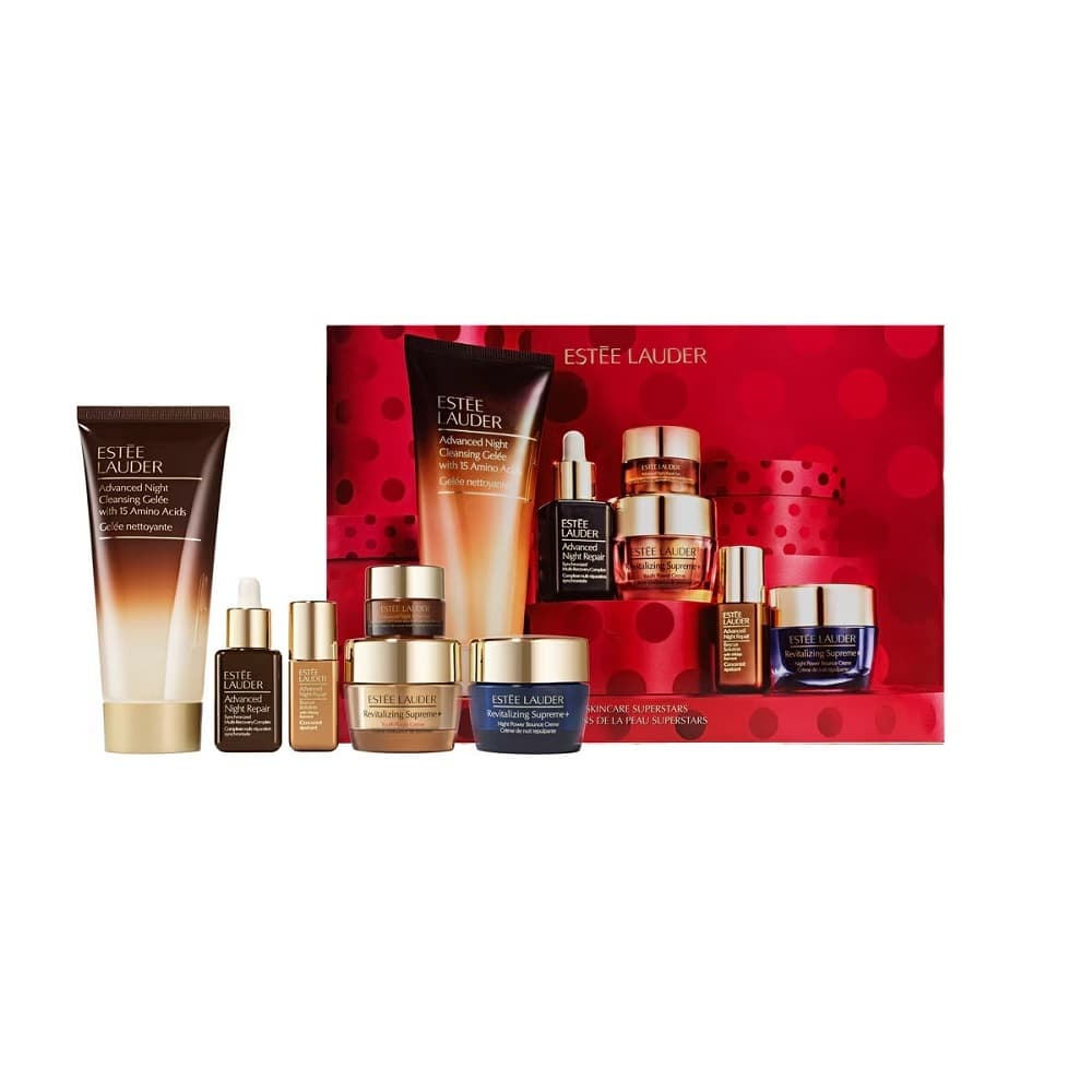 Skincare Superstars zestaw żel oczyszczający + krem-żel pod oczy + serum łagodzące + serum regenerujące + krem nawilżający + krem rewitalizujący