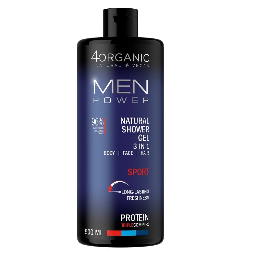 Men Power Sport, naturalny żel pod prysznic 3 w 1