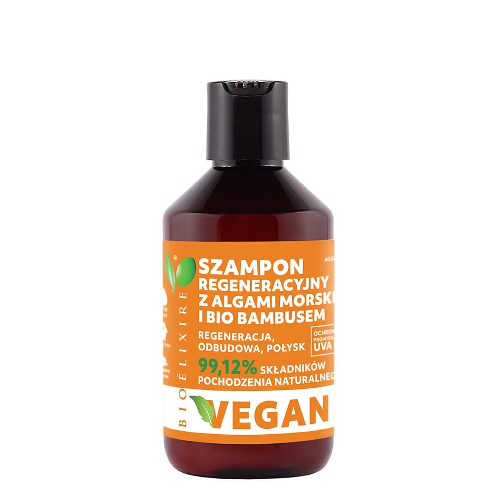 Vegan, szampon regeneracyjny z bio bambusem i algami morskimi