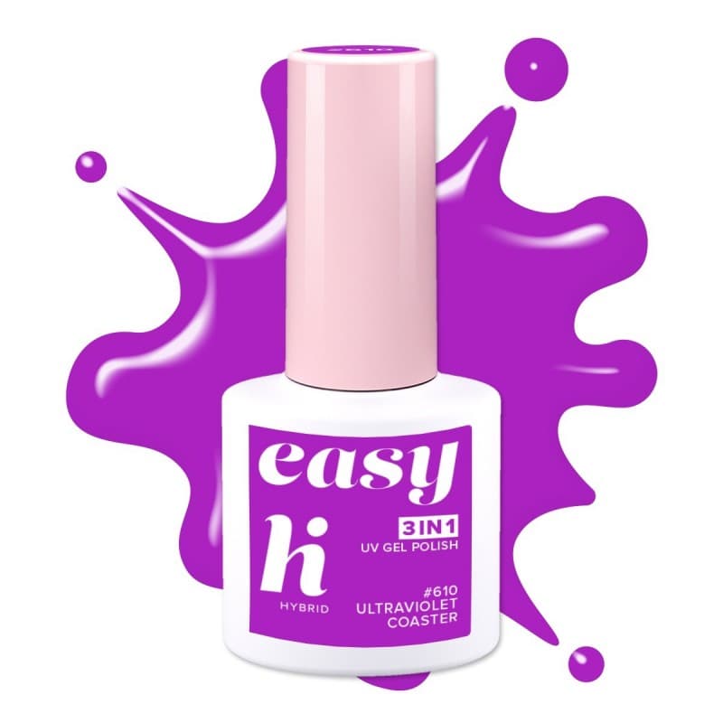 EASY 3in1, lakier hybrydowy, #610 Ultraviolet Coaster