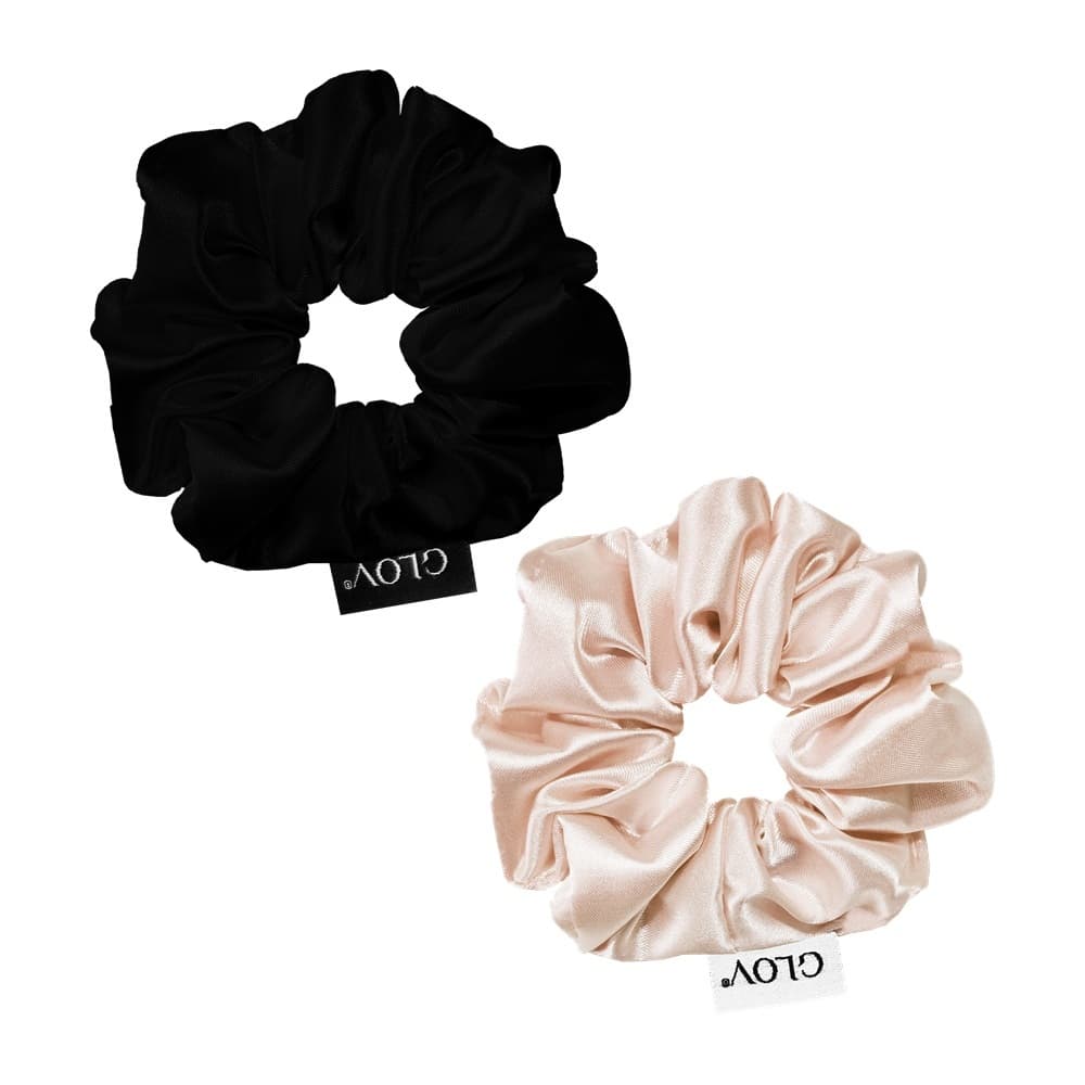Satin Scrunchies satynowe gumki do włosów M Champagne/Black