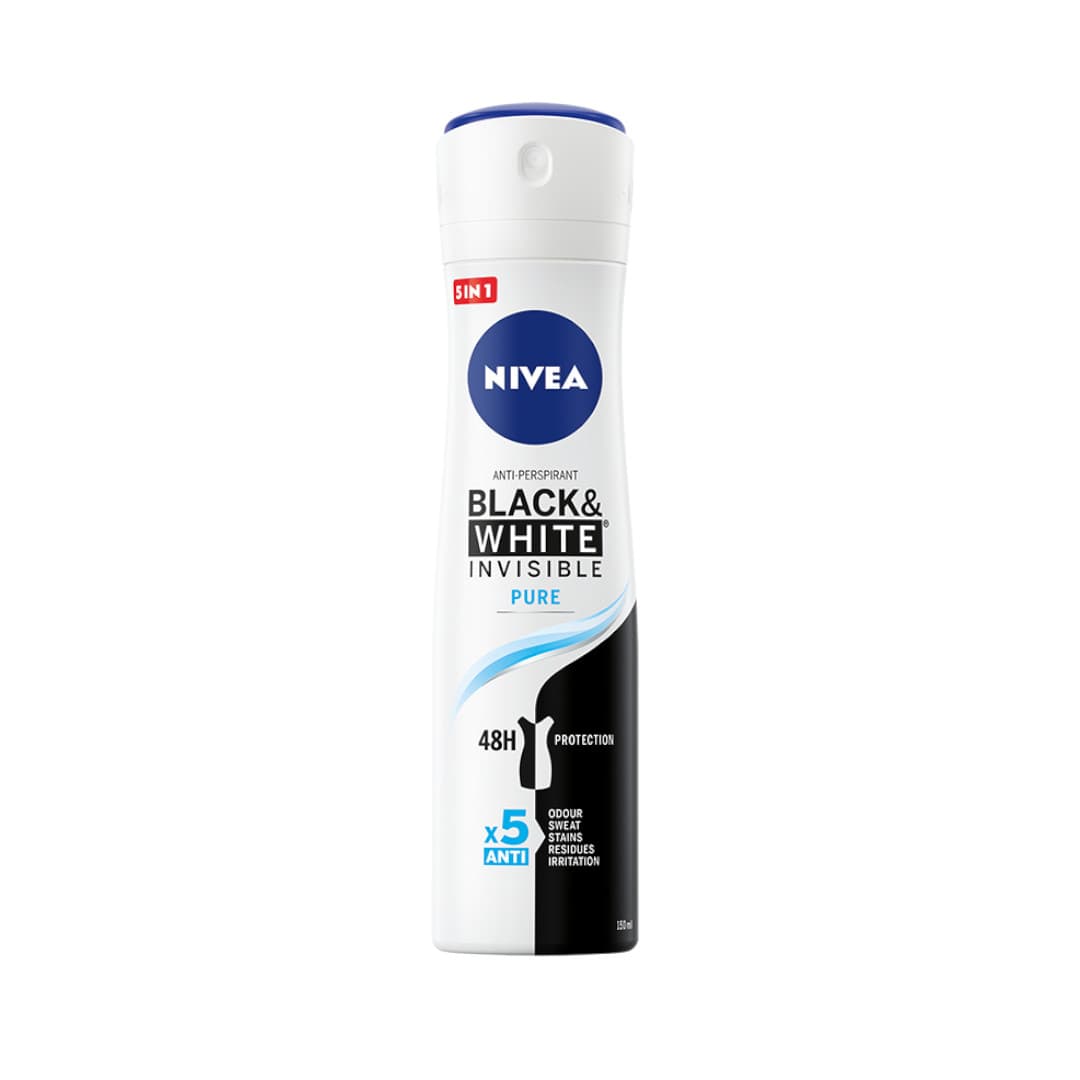 Black White Invisible Pure 72H Antyperspirant Damski Spray