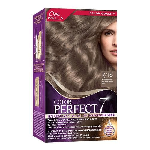 Color Perfect 7, farba do włosów, 7/18 mroźny perłowy blond