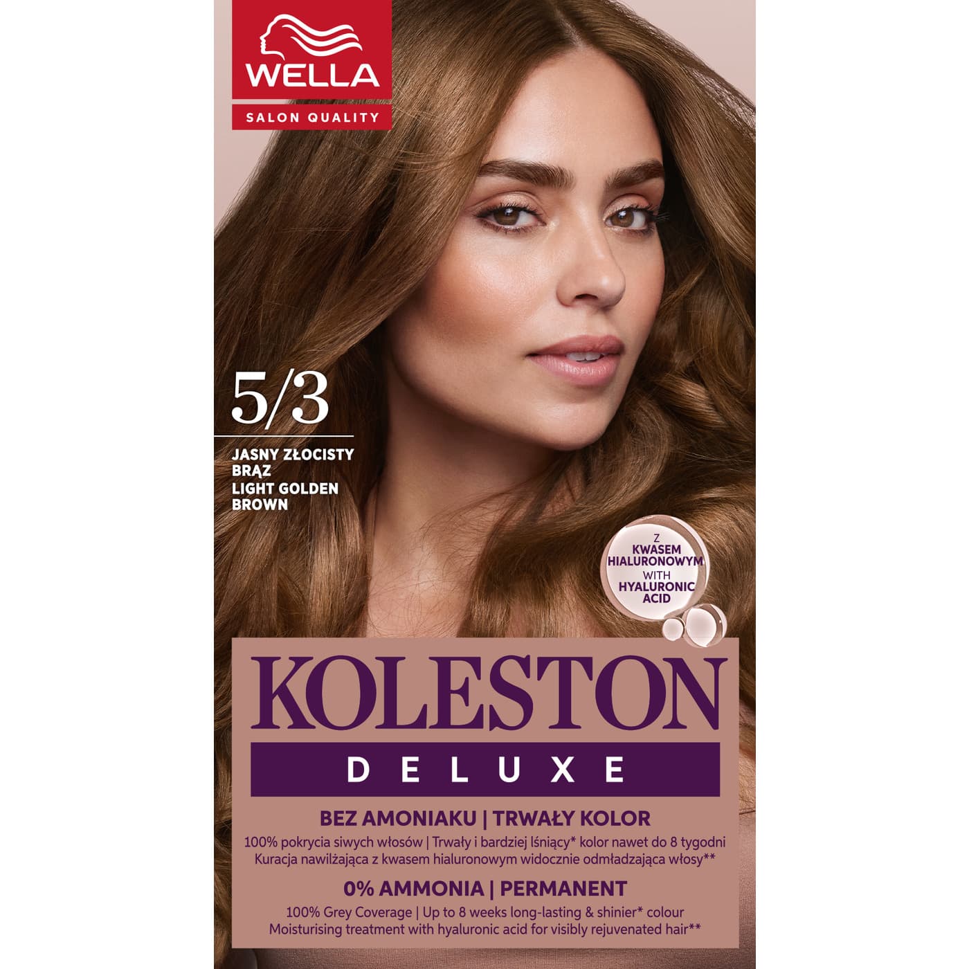 Koleston Deluxe, farba do włosów, Jasny Złocisty Brąz, 5/3