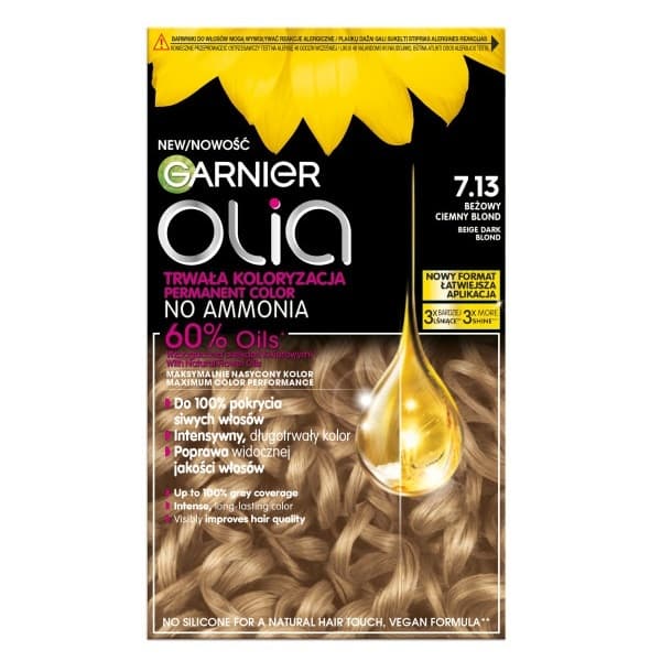 Olia Big Kit trwała farba do włosów odcień 7.13 Beige Dark Blond