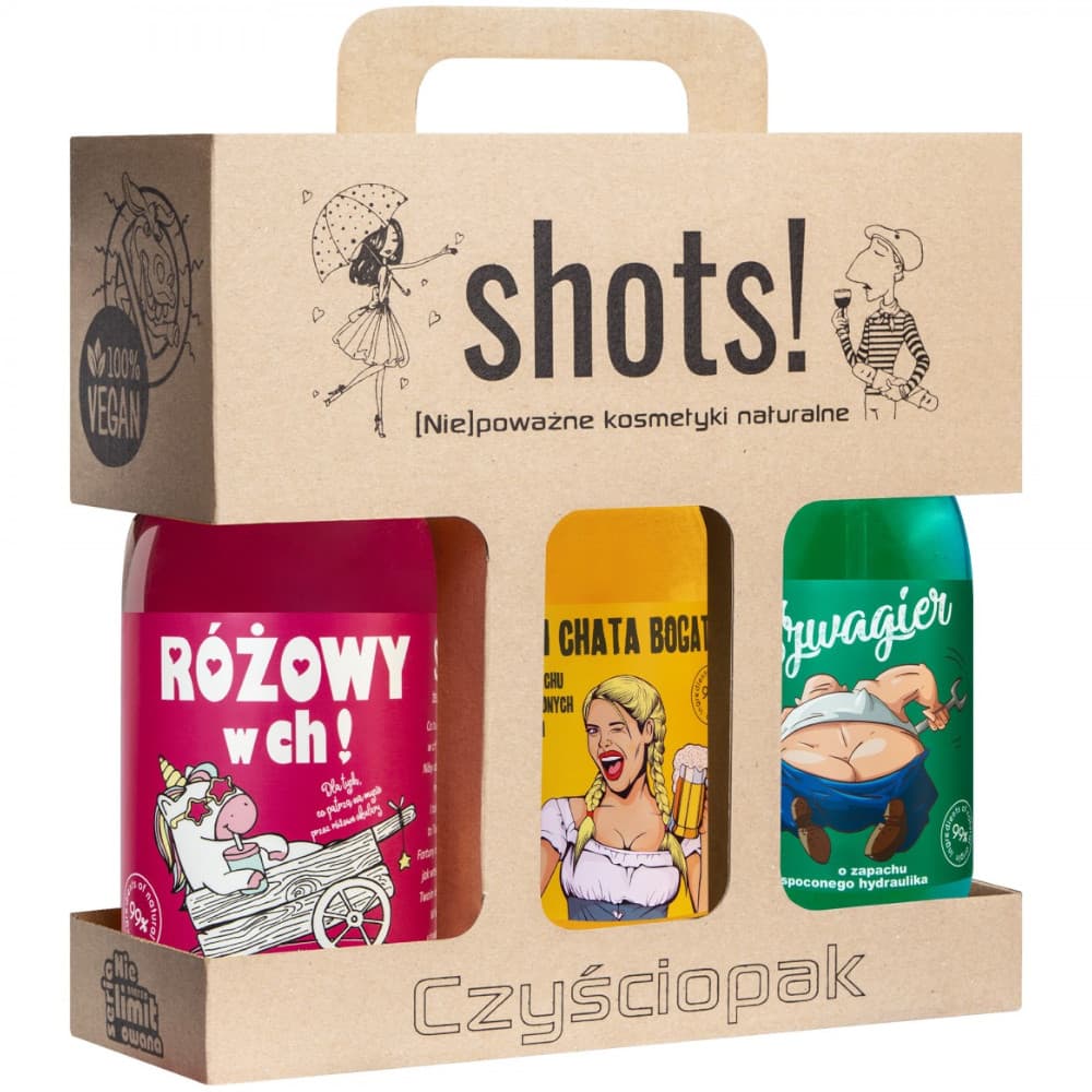 Shots! Czyściopak do chaty, zestaw żeli pod prysznic