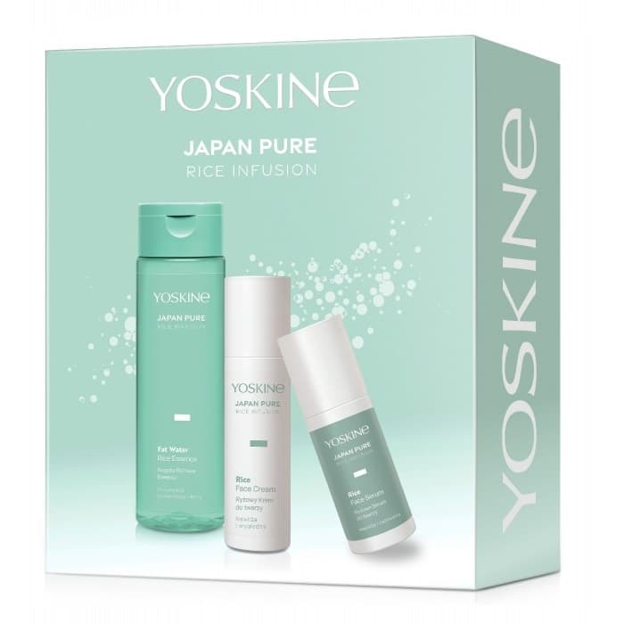Japan Pure Rice Infusion zestaw ryżowe serum do twarzy + ryżowy krem do twarzy + bogata ryżowa esencja do twarzy