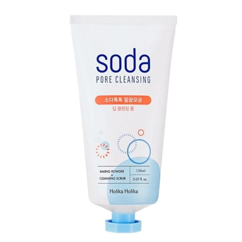 Holika, Soda Pore Cleasing, Pianka oczyszczająca do twarzy z peelingiem