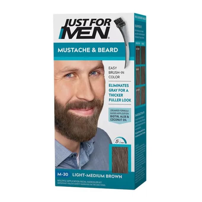 For Men, żel koloryzujący do brody, wąsów, baków, M-30, średni jasny brąz