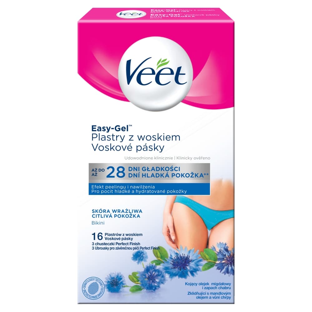 Veet plastry wosk do depilacji bikini miejsca intymne skóra wrażliwa