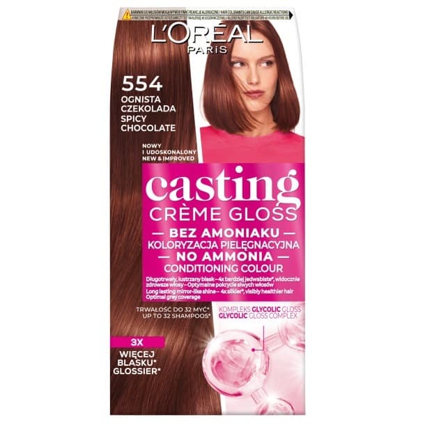 Loreal Casting Creme Gloss Farba do włosów - 554 Ognista Czekolada (,,)
