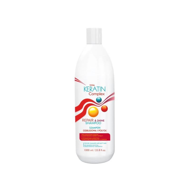 Total Keratin Complex, szampon do odbudowy i połysku z keratyną i czereśnią