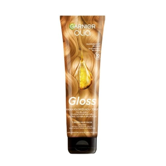 OLIA - Gloss Tinted Hair Mask - Old Money Blonde - Maska koloryzująca - toner do włosów naturalnych i farbowanych - Słoneczny Blond -