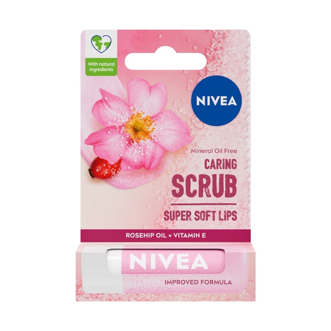 Pielęgnujący Peeling do ust w Sztyfcie Dzika Róża