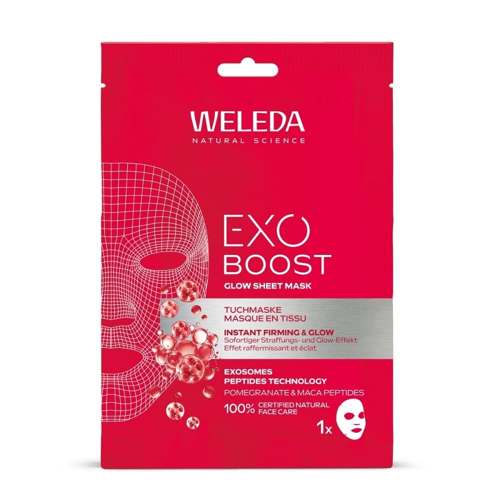 Exo Boost Glow Maseczka w płachcie z granatem i peptydami maca