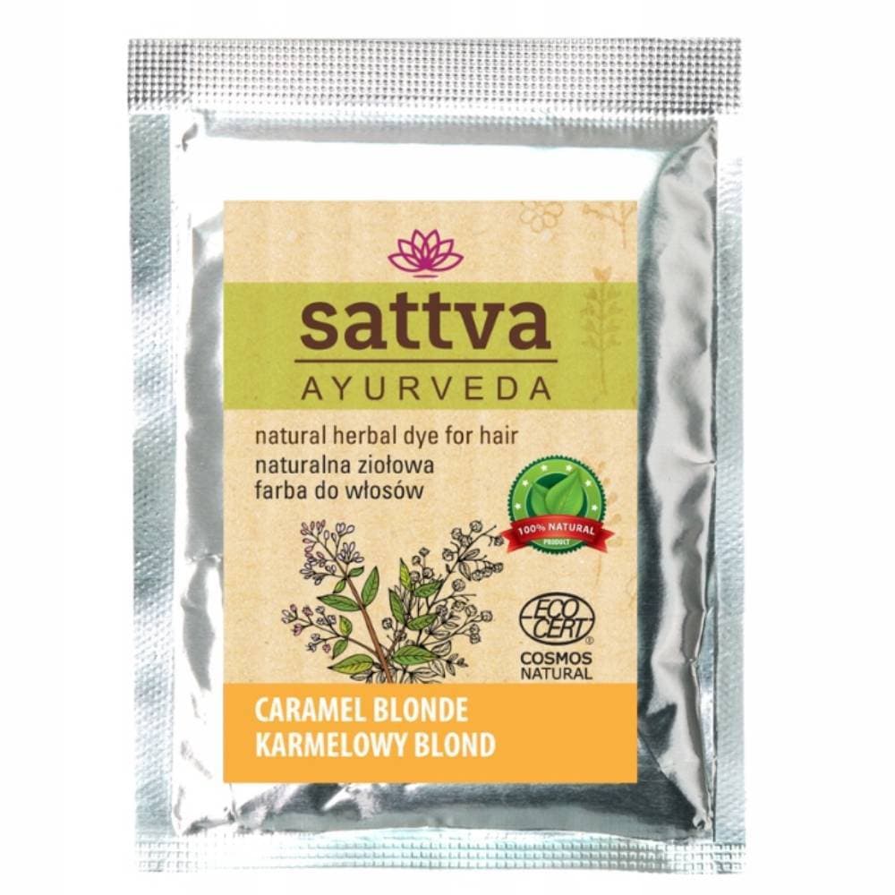Sattva Natural Herbal Dye for Hair naturalna ziołowa farba do włosów Caramel Blonde