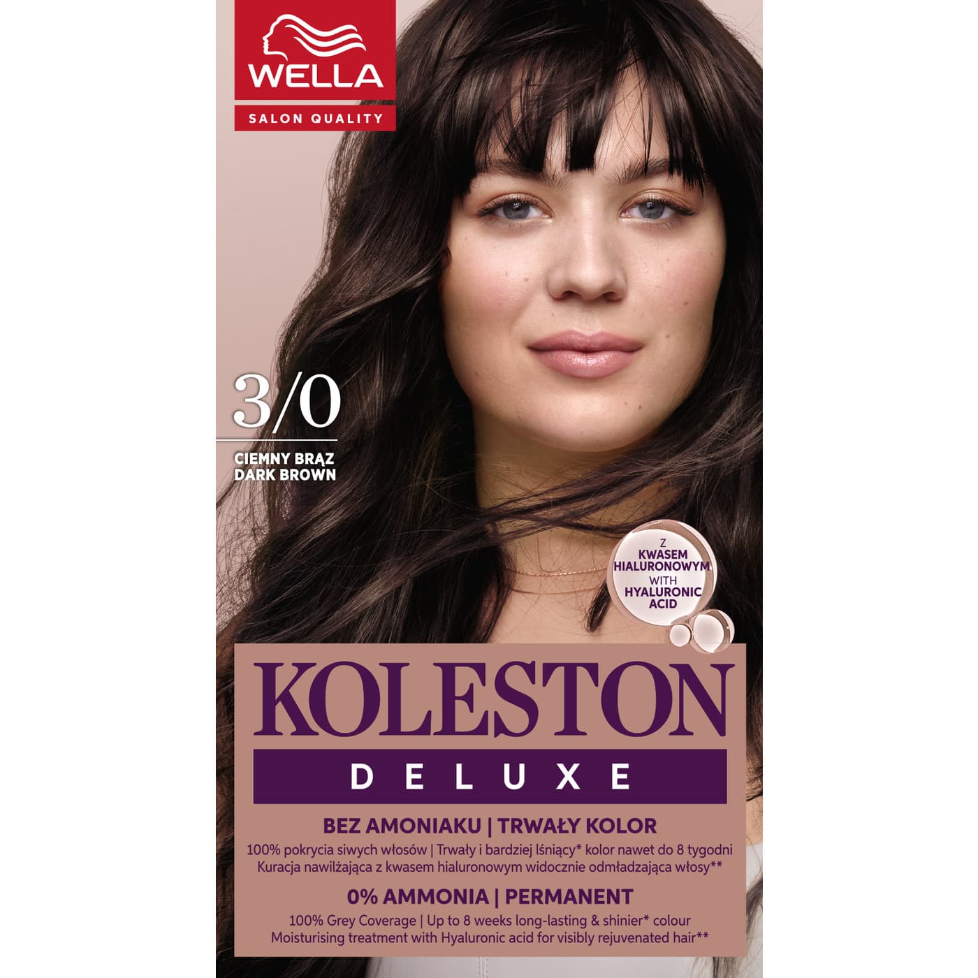 Koleston Deluxe, farba do włosów, Ciemny Brąz, 3/0