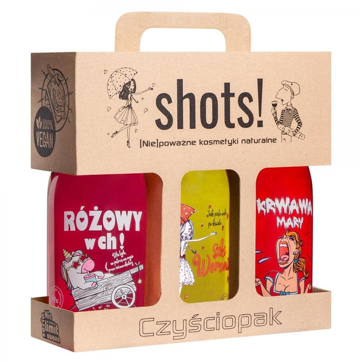 Shots! Czyściopak, zestaw żeli pod prysznic dla kobiet