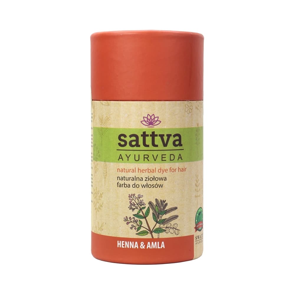 Sattva Natural Herbal Dye for Hair naturalna ziołowa farba do włosów Henna & Amla