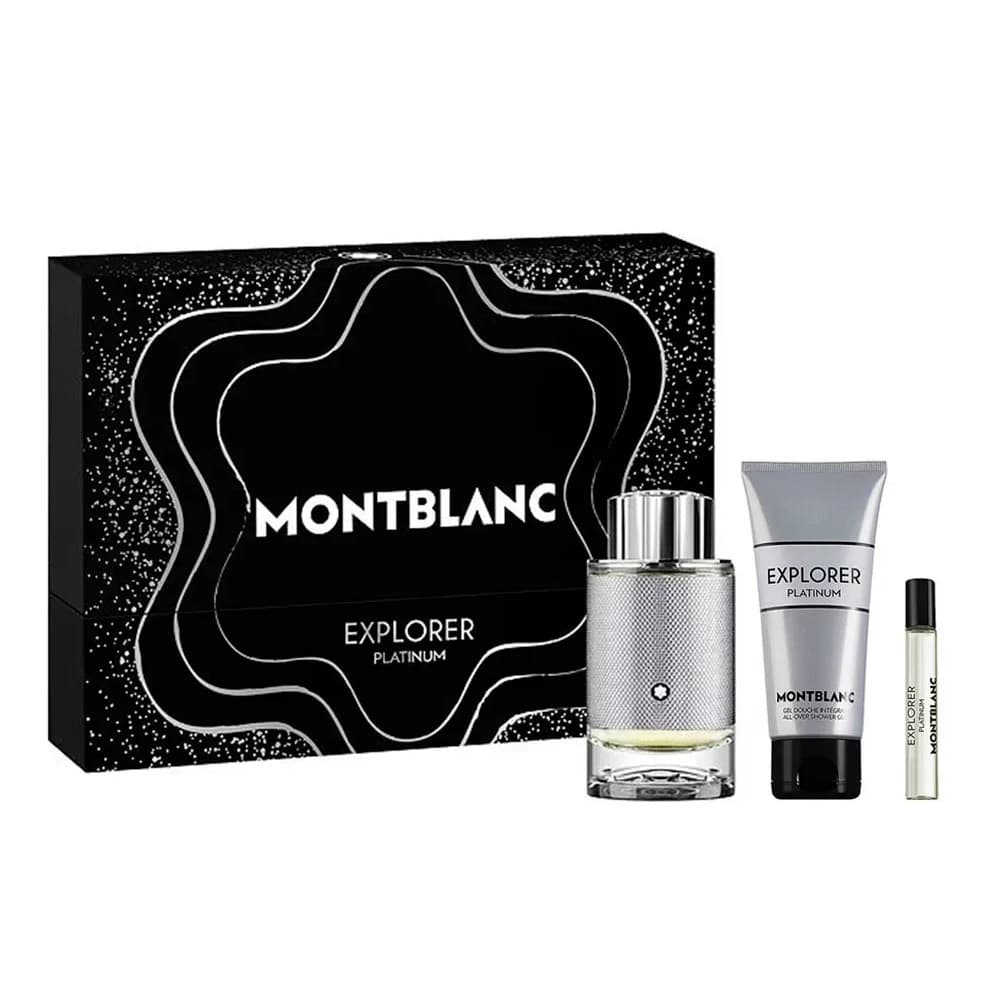 Mont Blanc Explorer Platinum zestaw woda perfumowana spray + miniatura wody perfumowanej + żel pod prysznic (M)